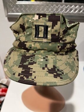 US Navy Lt  Cpt Utility NWU Type III Woodland Digital Camo HAT CAP SIZE 7 1/4